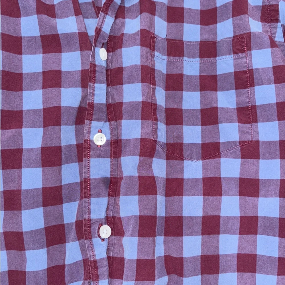 J. Crew Red and Blue Plaid Casual Button Down Shirt